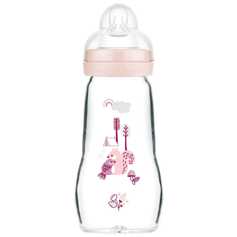 xx Mam Biberon en verre Feel Good 260ml Rose 2 mois plus