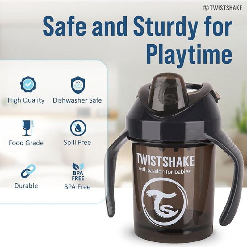 Mini gobelet anti-fuite Twistshake 230 ml - 4M+ - Noir