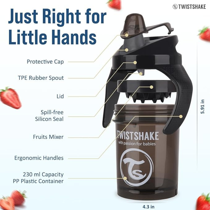 Mini gobelet anti-fuite Twistshake 230 ml - 4M+ - Noir