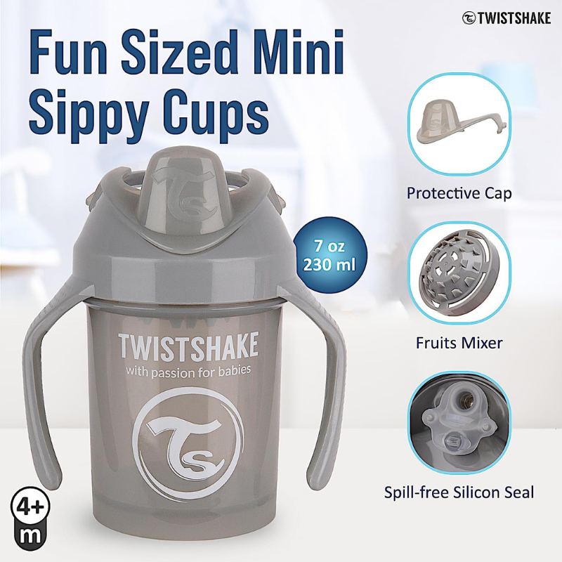 Mini gobelet anti-fuite Twistshake 230 ml - Gris perle 4+m