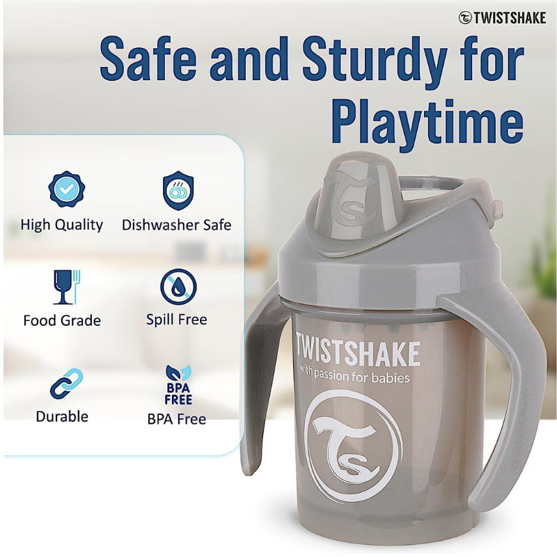 Mini gobelet anti-fuite Twistshake 230 ml - Gris perle 4+m