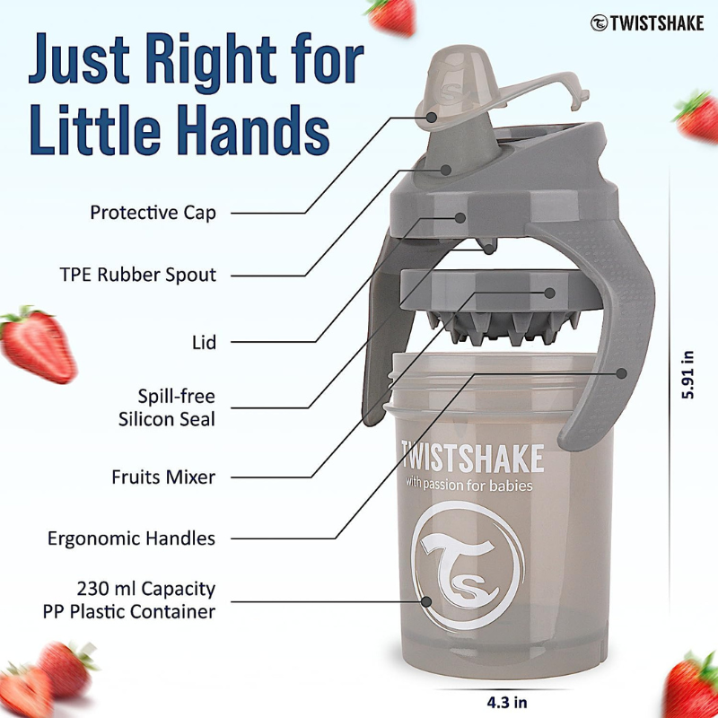 Mini gobelet anti-fuite Twistshake 230 ml - Gris perle 4+m