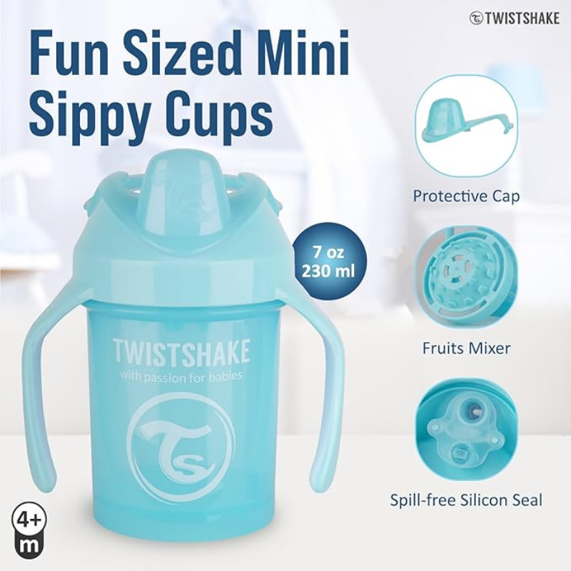 Mini mug anti-fuite Twistshake 230 ml  4M+ - Bleu perle