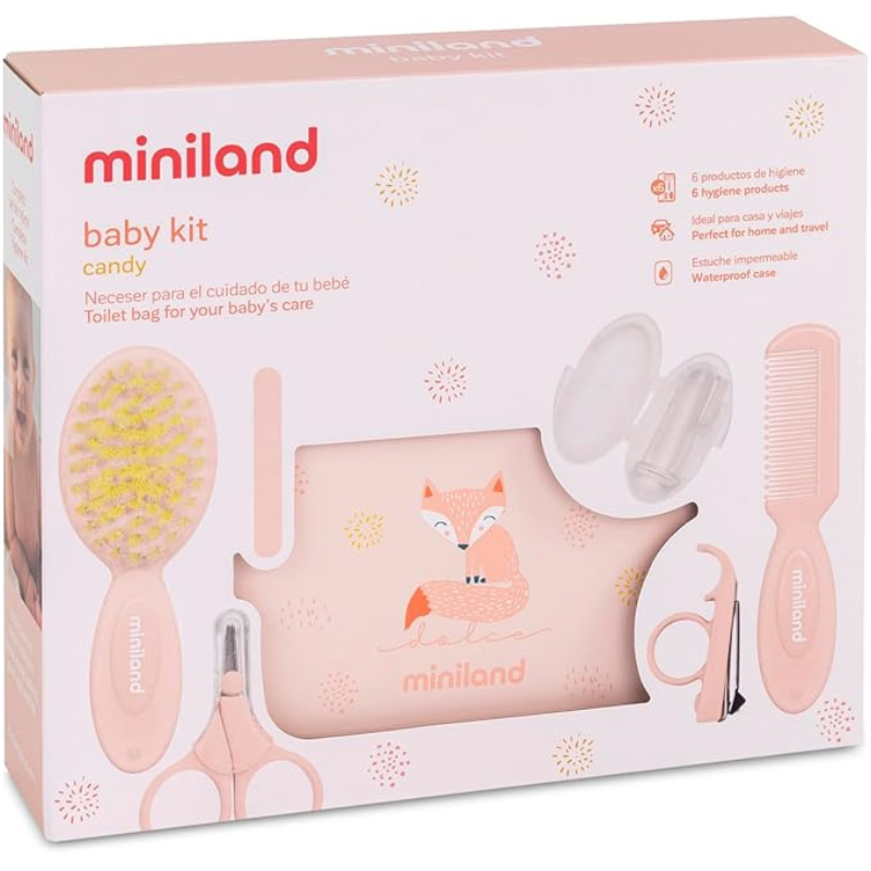 xx Miniland Baby Kit Candy. Trousse de toilette avec articles de soins pour bébés.