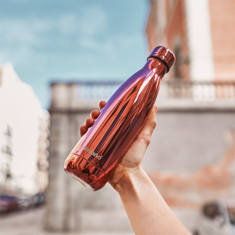 Miniland Bouteille thermos 500ml deluxe rose avec effet chrome