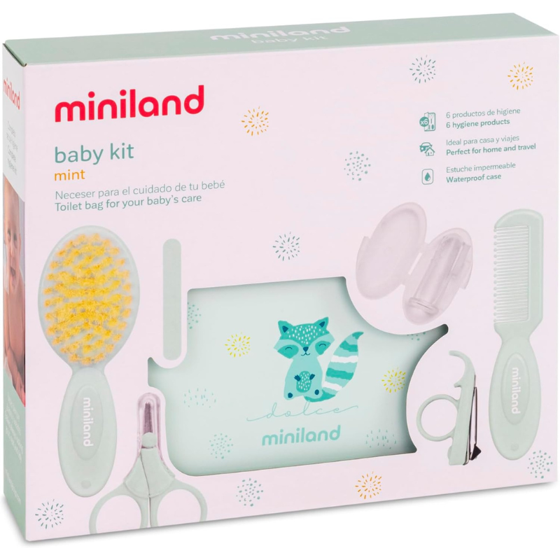 Miniland Kit de Soin pour Bébé Mint - 6 Accessoires Essentiels