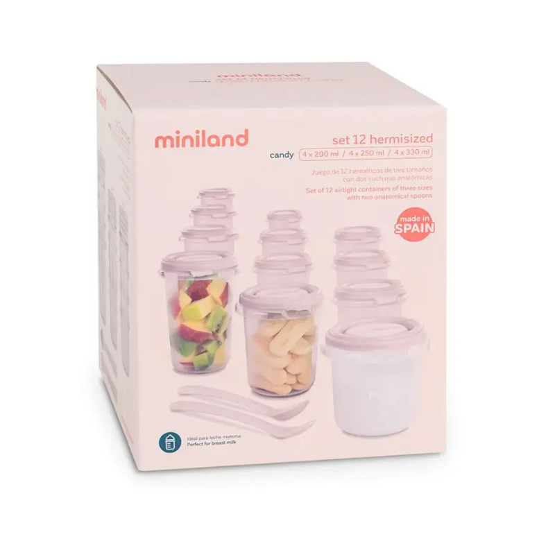 xx Miniland Set de 12 Pots de Conservation Candy