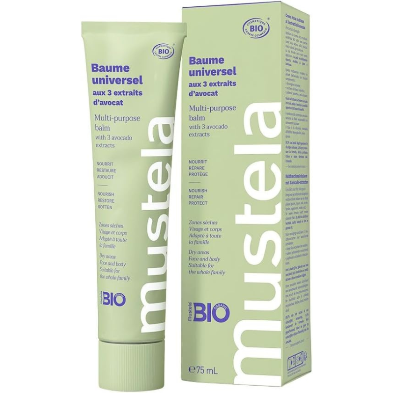 xx Mustela Crème Riche Multi-usages aux 3 Extraits d'Avocat, Corps, Bébé et Famille 75ML