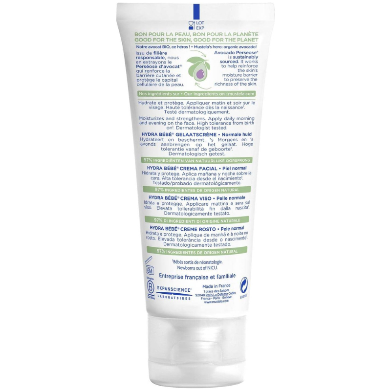 Mustela Hydra Bebe Crème visage dès la naissance 40 ml