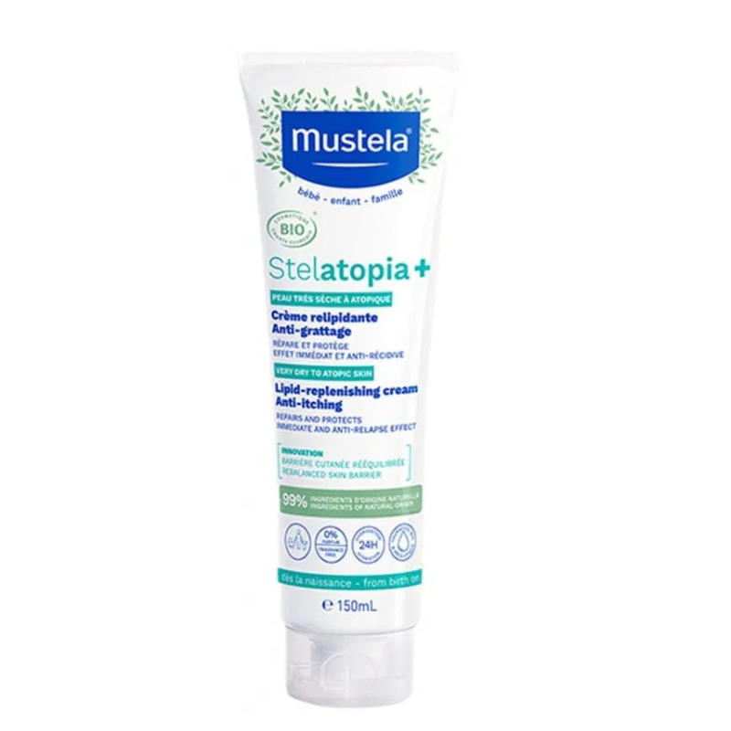 xx Mustela Stelatopia+ Crème Relipidante Anti-Grattage Bio 150 ml