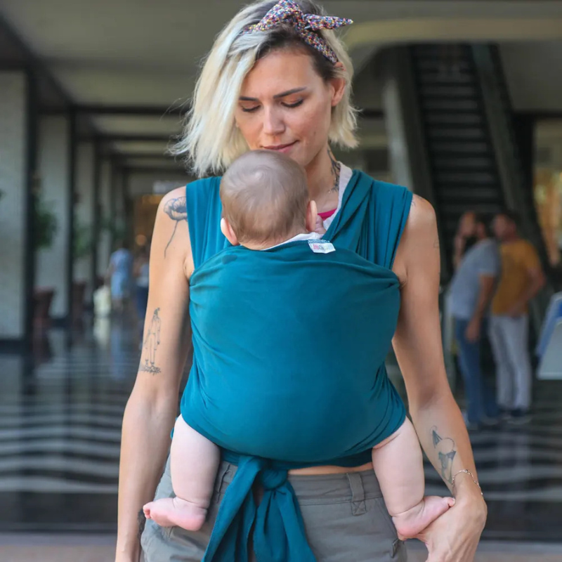 Neko Écharpe de Portage Bébé - Vert Pétrole