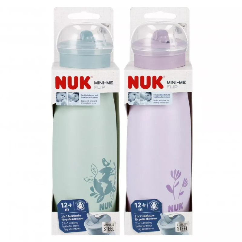 xx Nuk Mini-Me Flip en acier inoxydable 500ml avec bec verseur 2 en 1