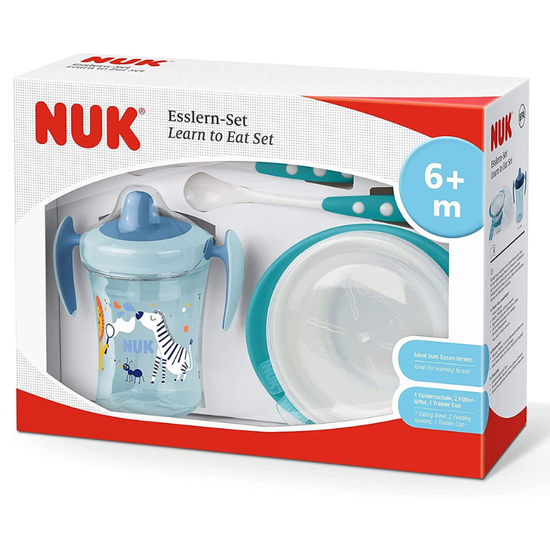 NUK Set Repas 4 pièces bleu 6 mois et plus