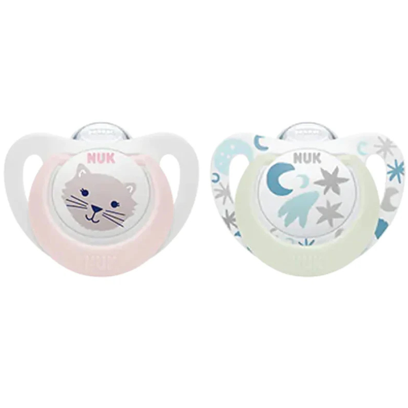 xx Nuk Sucette Silicone Star Day -Night 0-6 mois
