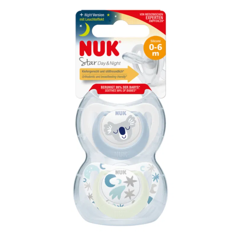 Nuk Sucette Silicone Star Day -Night 0-6 mois