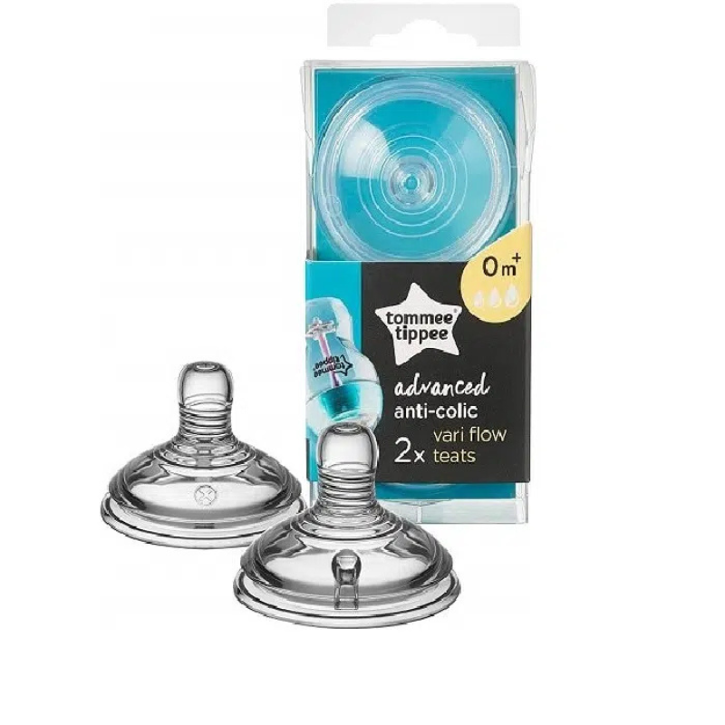 xx Pack de 2 Tétines anticolique Advanced Débit Variable- Tommee Tippee 0m+