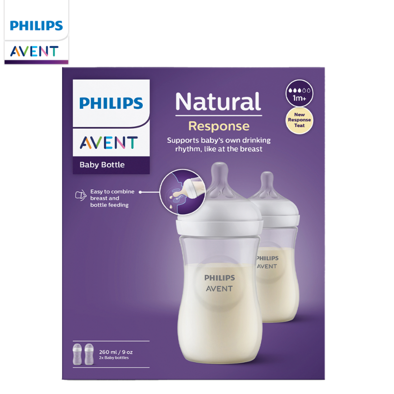 Paire de biberons Avent Natural Response 260 ml