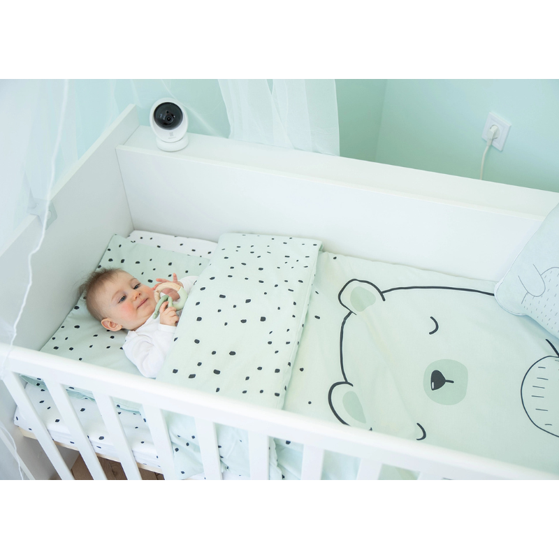 Parure de lit 6 pièces 60x120 cm Ours avec moi Bleu - Kikkaboo