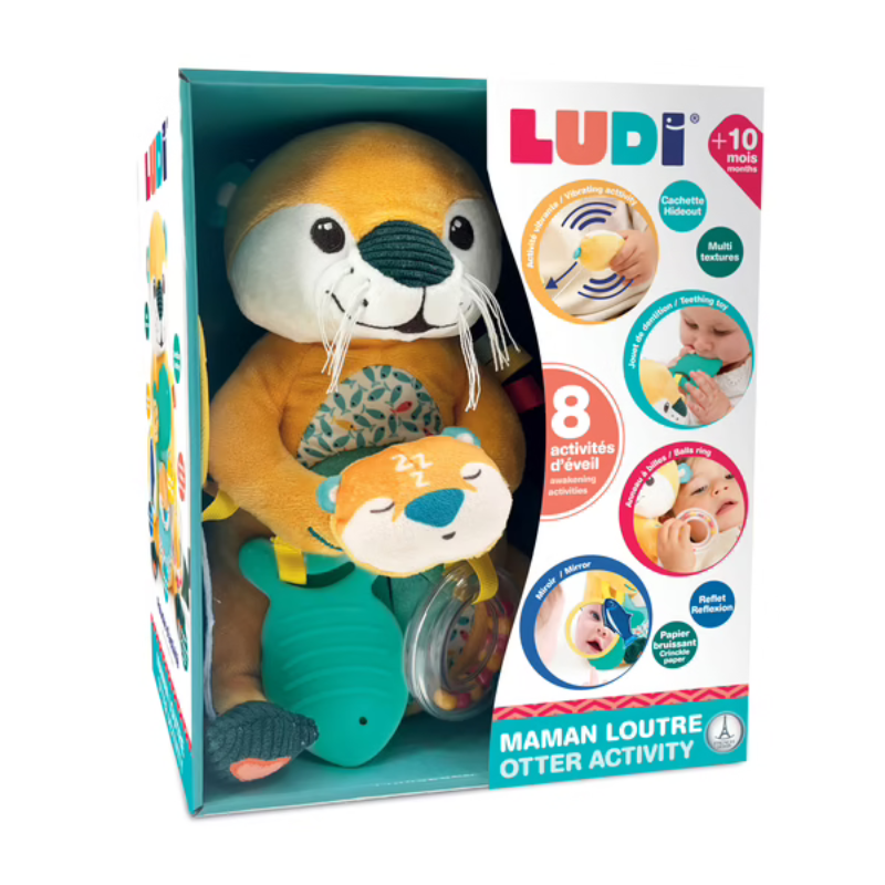 Peluche d'activités maman loutre