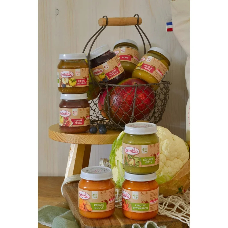 Petits pots sucrés de Pêche et Pomme 2x130g – Babybio