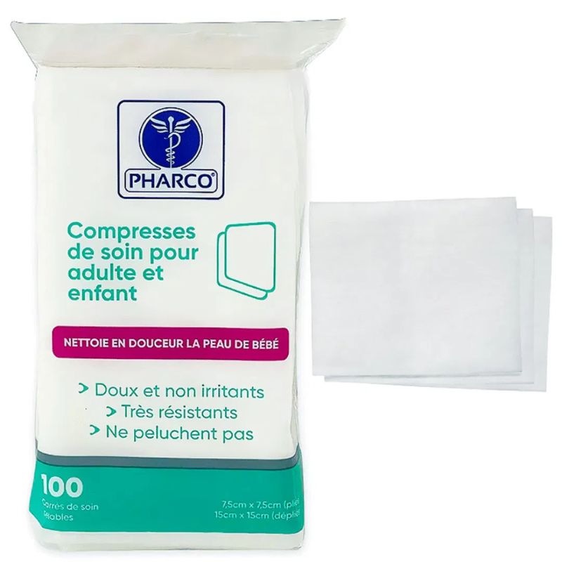 xx Pharco Carres de Soin 7.5cm X 7.5cm 100u