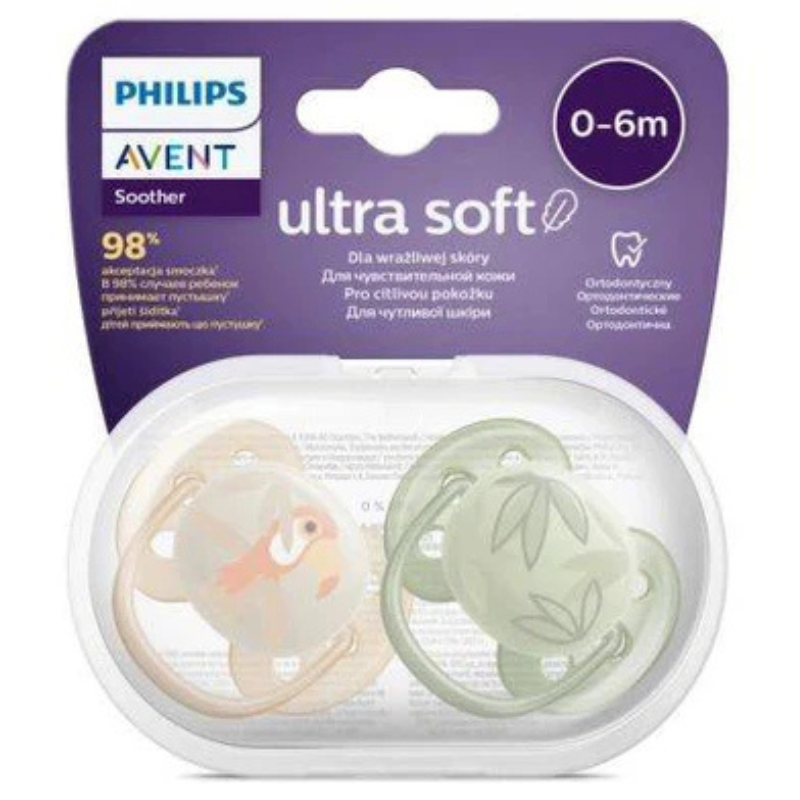 Philips Avent 2 Sucettes Ultra Soft 0-6 mois Garçon