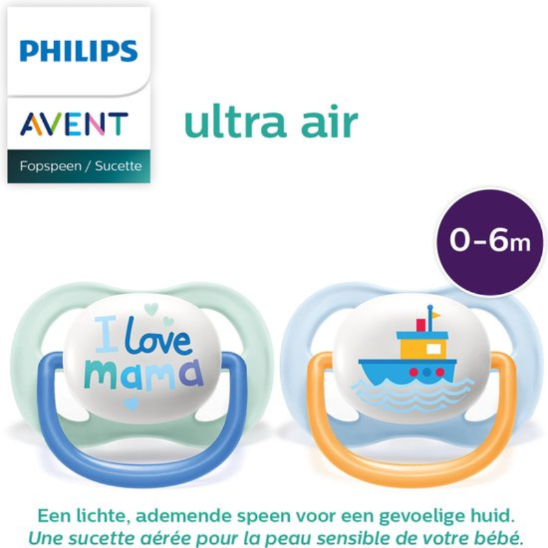 Philips Avent air ultra Sucette - 0-6 mois - 2 pièces