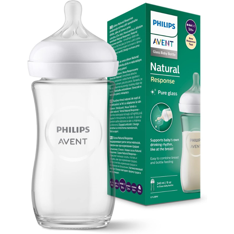 xx Philips Avent Biberon en verre à Réponse Naturelle – biberon de 240 ml