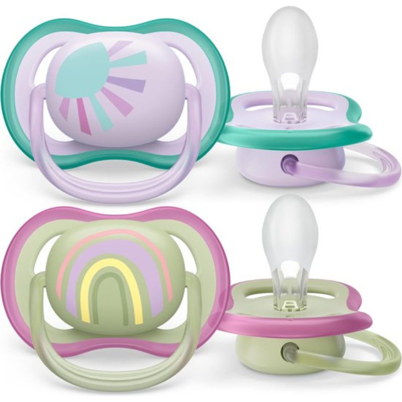xx Philips Avent Sucette Ultra Air 2 Pièces - Tétines- Soleil - Arc-en-ciel Violet