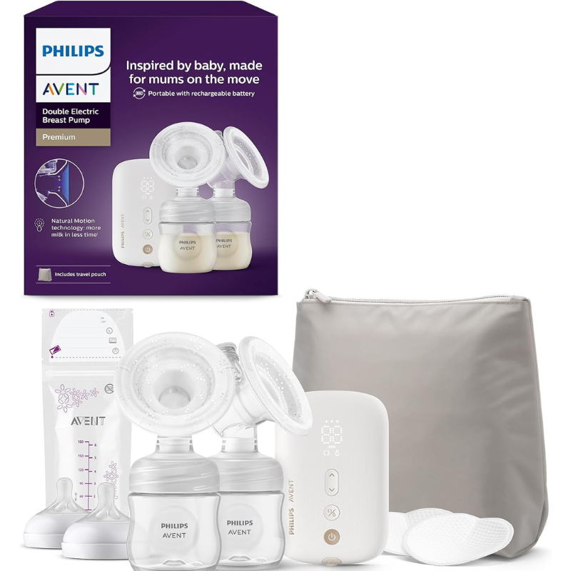 xx Philips Avent - Tire-lait électrique double, qualité hospitalière et moteur rechargeable, inspiré par la tétée naturelle de bébés