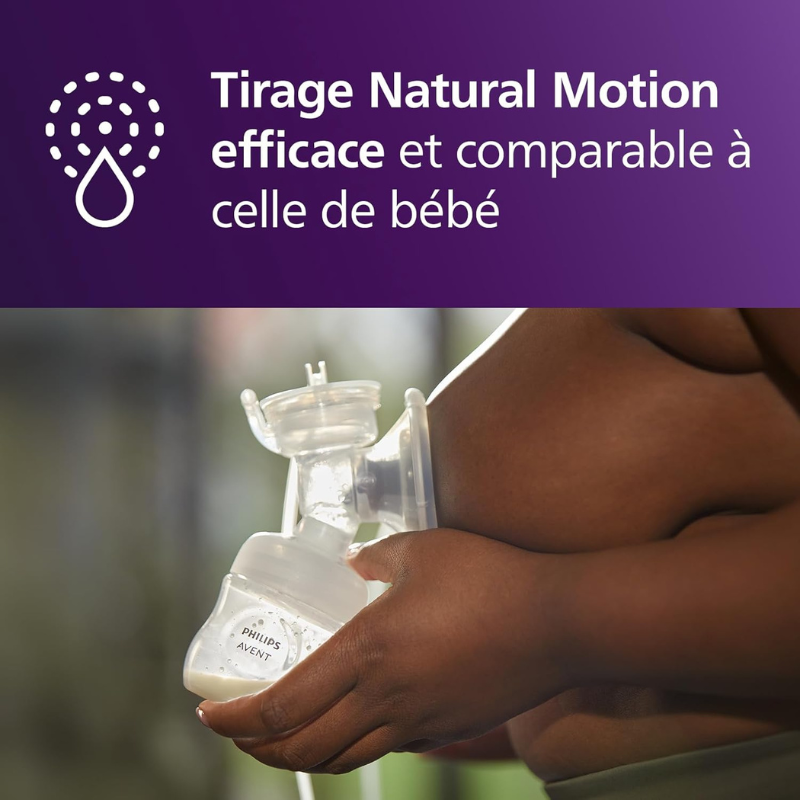 Philips Avent - Tire-lait électrique double, qualité hospitalière et moteur rechargeable, inspiré par la tétée naturelle de bébés