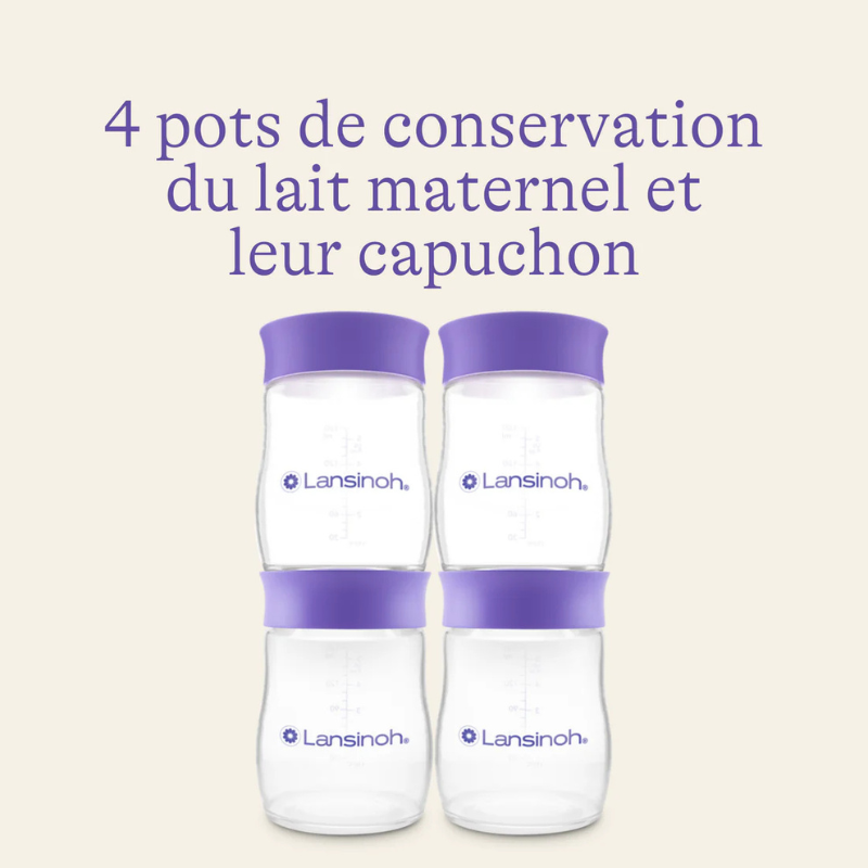 Pots de conservation de lait maternel  4 x 160 ml