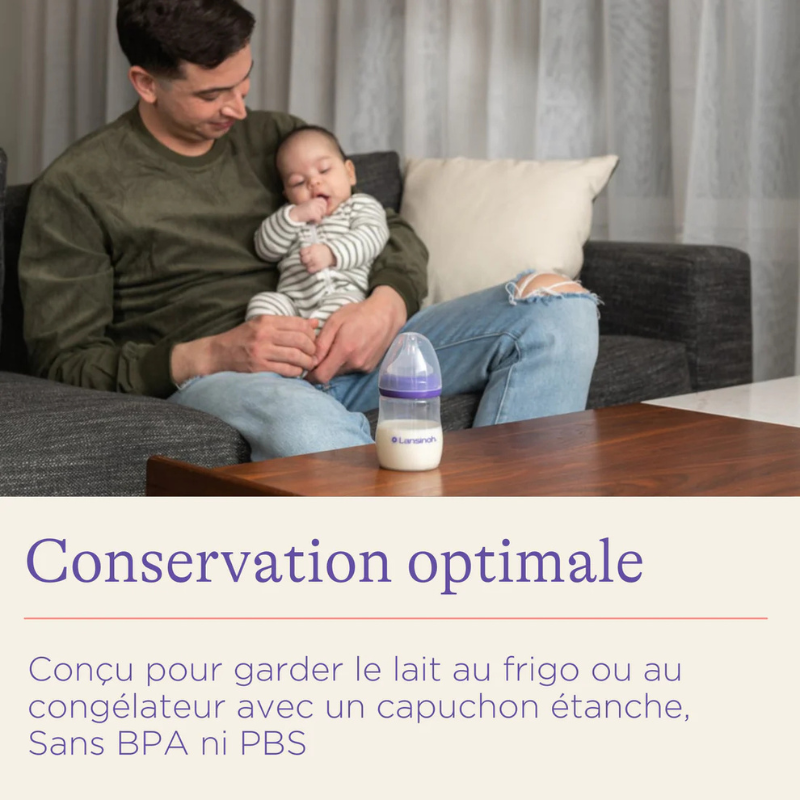 Pots de conservation de lait maternel  4 x 160 ml