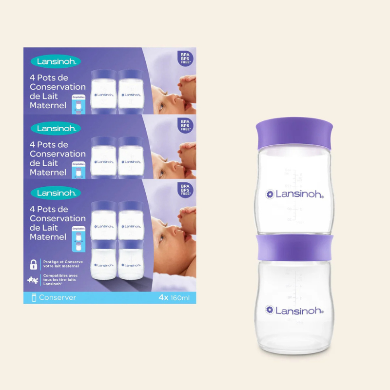 Pots de conservation de lait maternel  4 x 160 ml