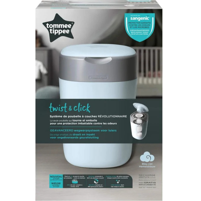 xx Poubelle à couches Twist – Click – Bleu – Tommee tippe