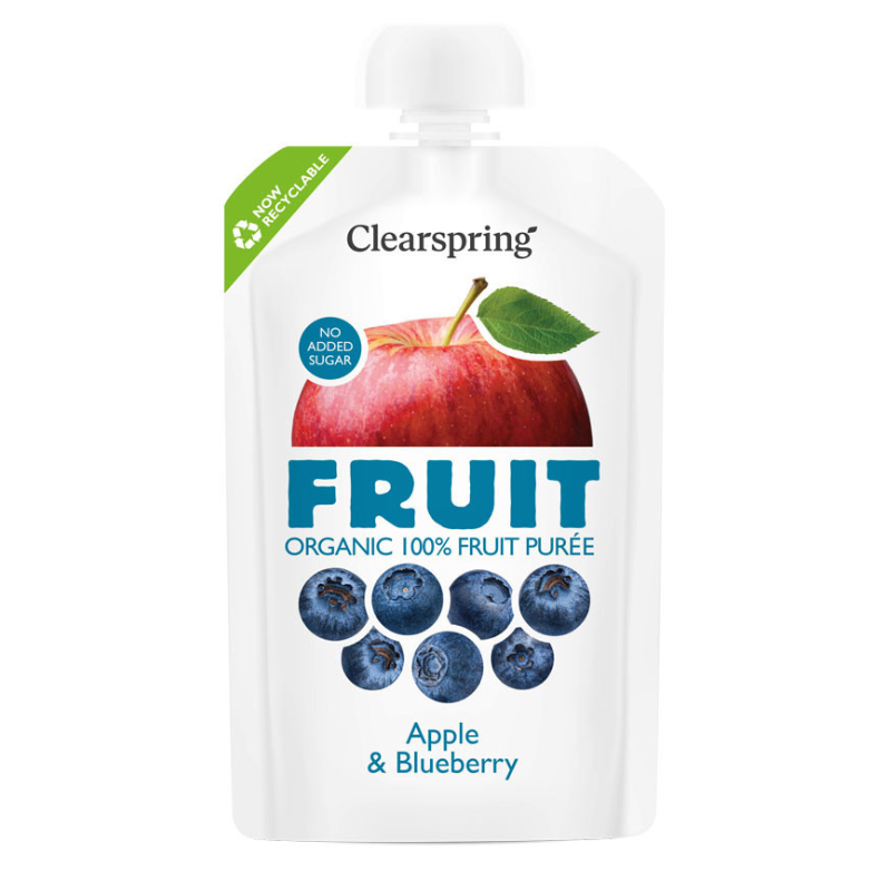 Purée de fruits Clearspring - Pomme et myrtille (18 x 100 g) (bio)