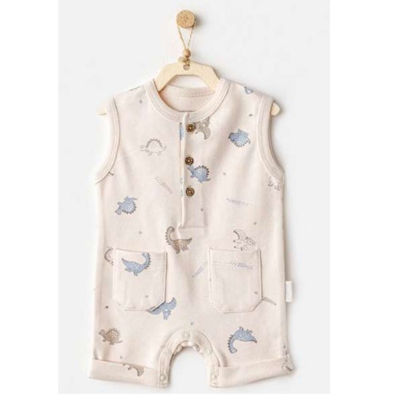 xx Salopette d'été Andywawa pour bébé garçon - Crème dinosaure