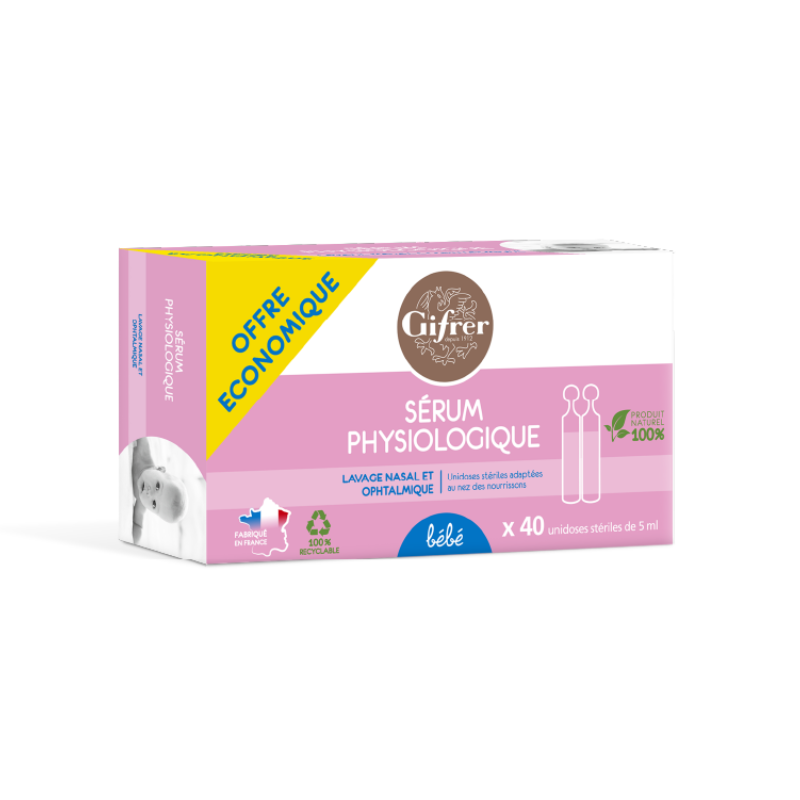 Sérum physiologique 5 ml – 40 unidoses Gifrer