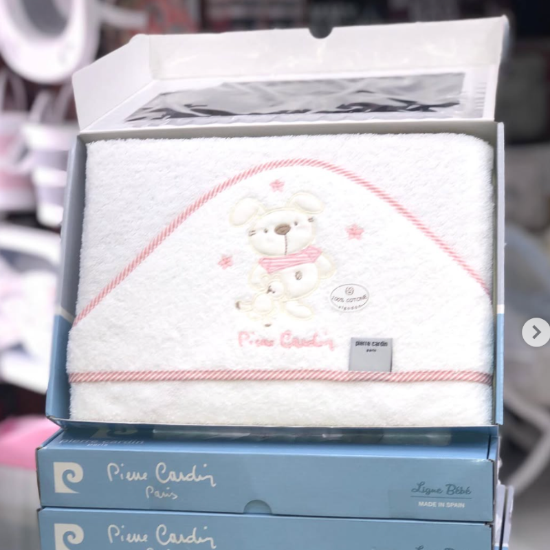 xx Serviette de bain à capuche Lapin Rose – Pierre Cardin