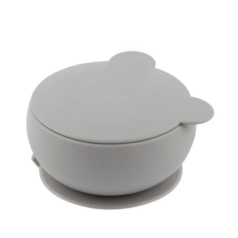 xx Set en Silicone MINIKOIOI : Bol Gobelet Cuillère – Gris