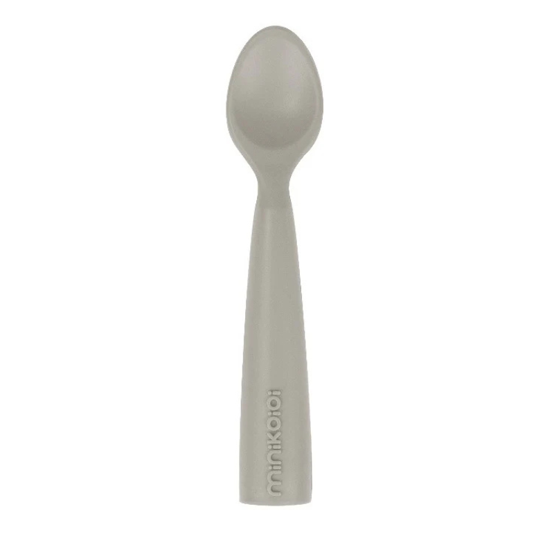 Set en Silicone MINIKOIOI : Bol Gobelet Cuillère – Gris