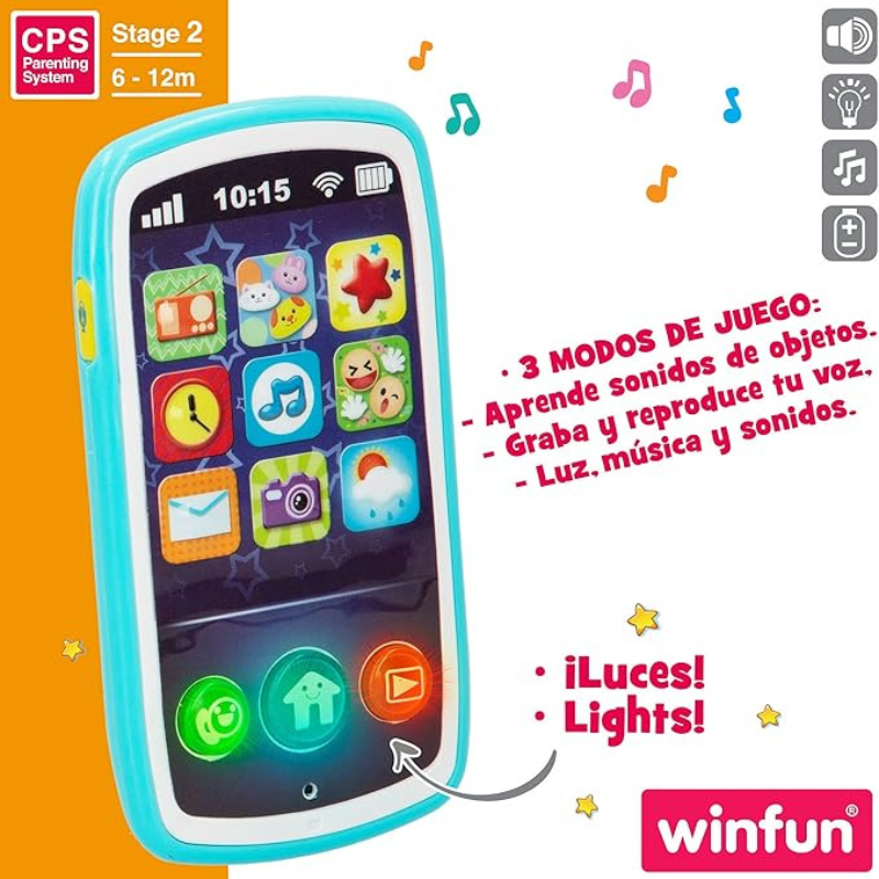 Smartphone pour bébé aux sons amusants - winfun