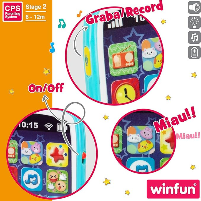 Smartphone pour bébé aux sons amusants - winfun