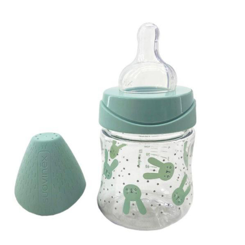 xx Suavinex biberon en verre débit lent 120ml vert