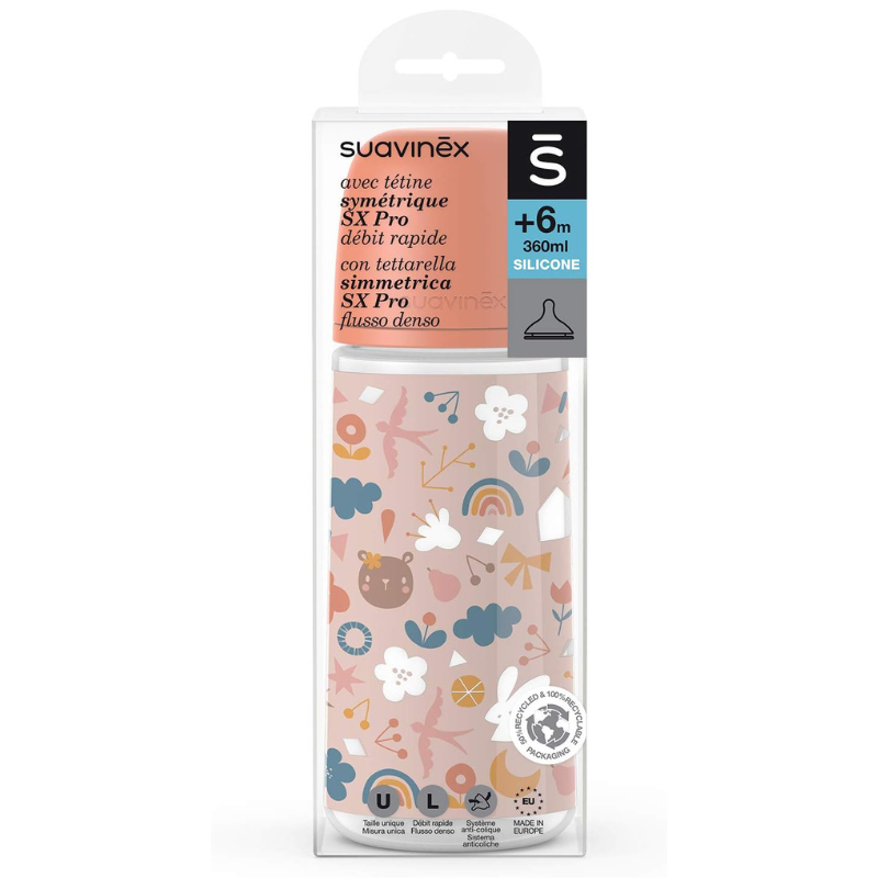 Suavinex Biberon Symétrique SX PRO Corail 6m+ - 360 ml