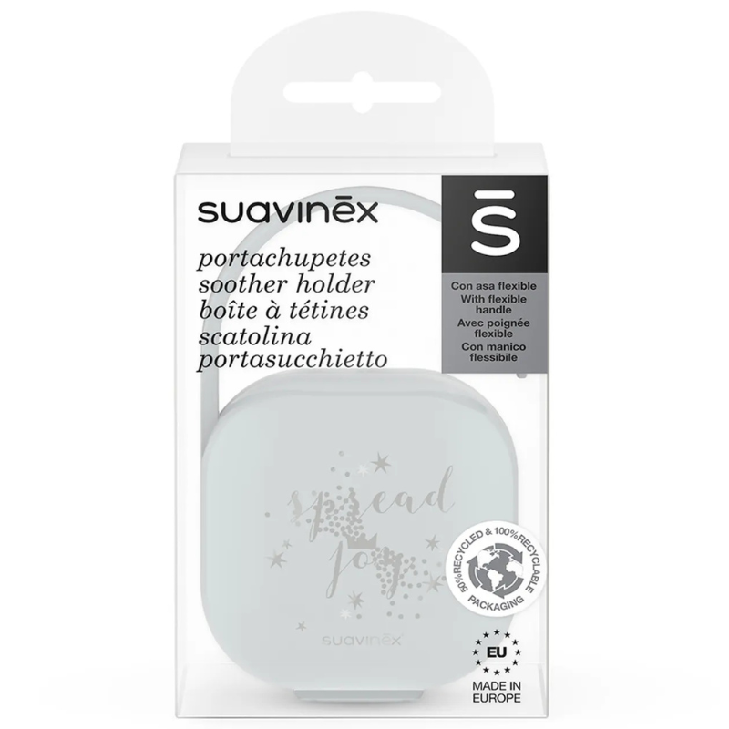 xx Suavinex Boîte à Sucettes avec poignée flexible - Gris