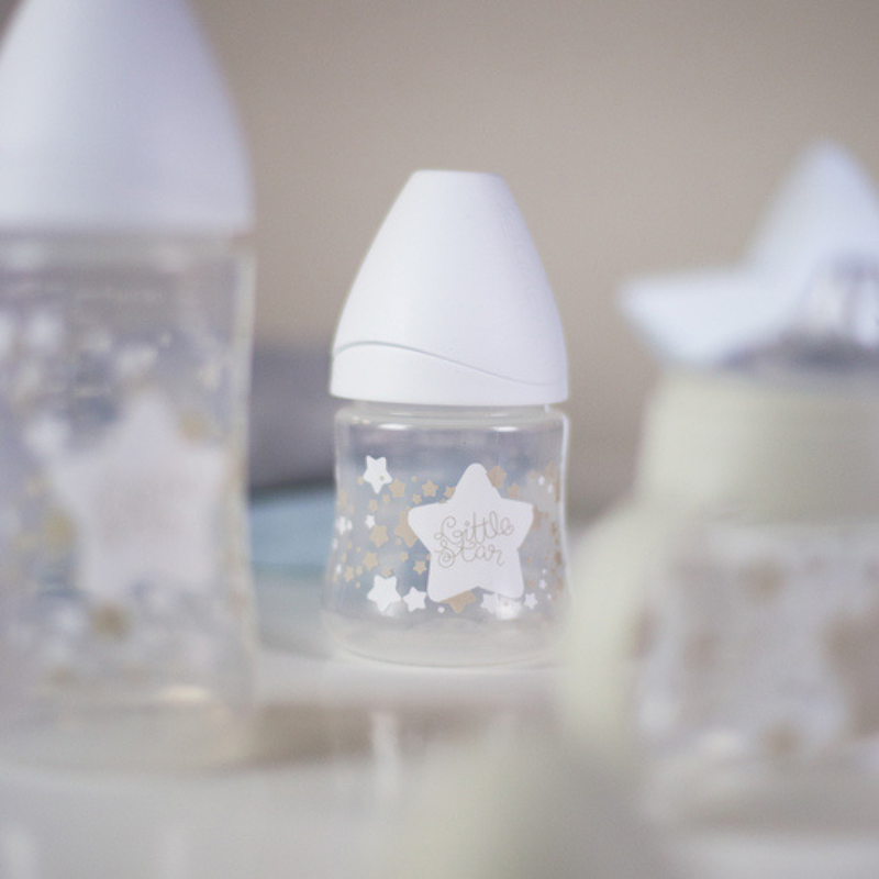 Suavinex – Coffret biberon My Essentials blanc/gris