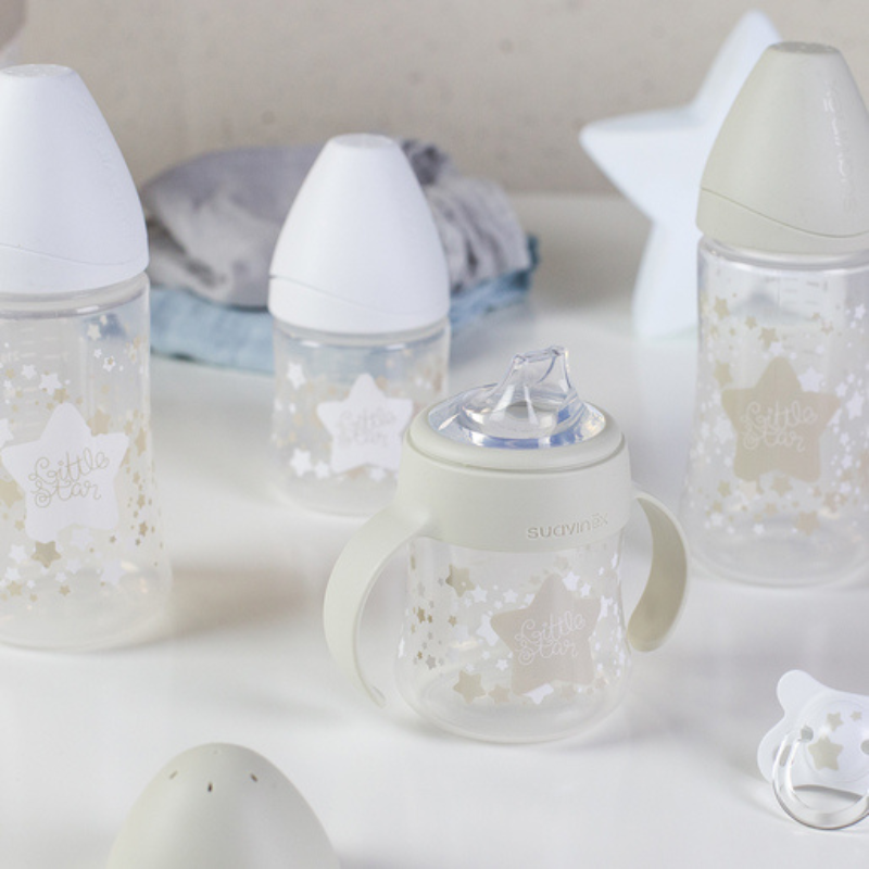 Suavinex – Coffret biberon My Essentials blanc/gris