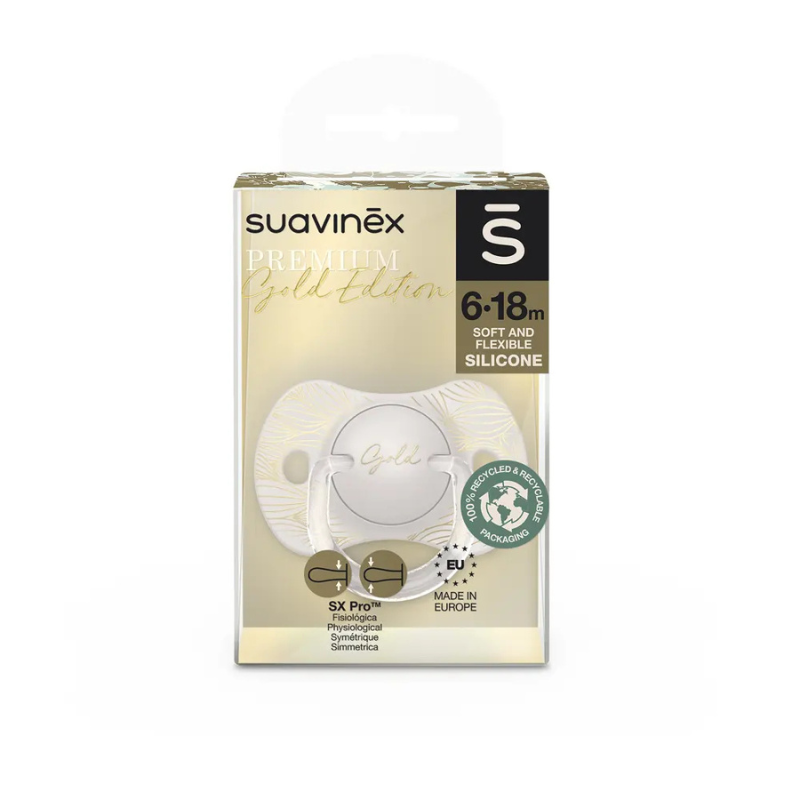 Suavinex Sucette Premium Silicone SX Pro Gris - Doré - 6-18M