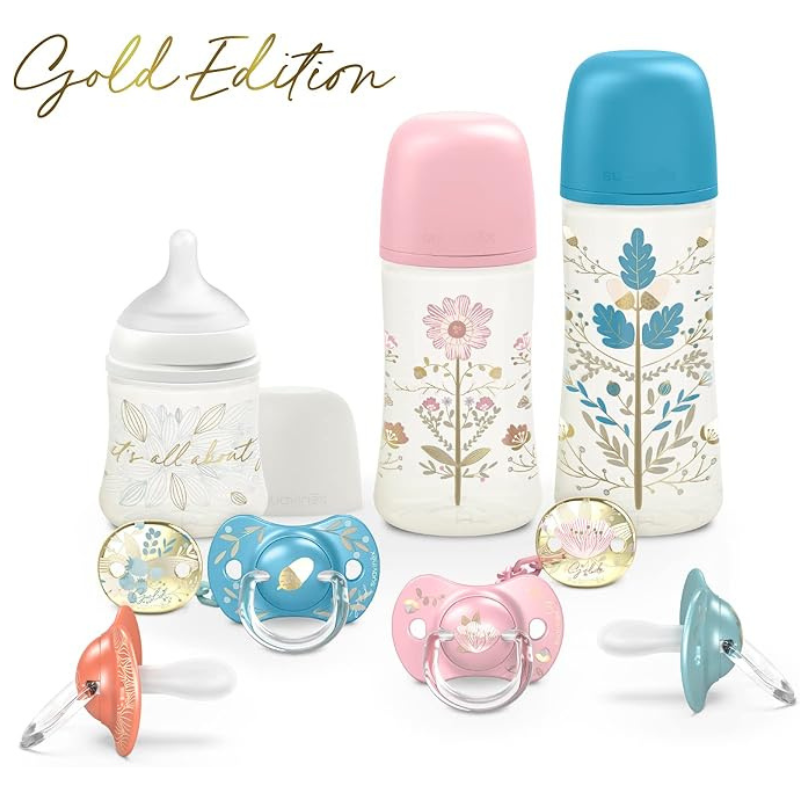 Suavinex Sucettes Gold Edition pour enfants +18 mois Rose - Fleur